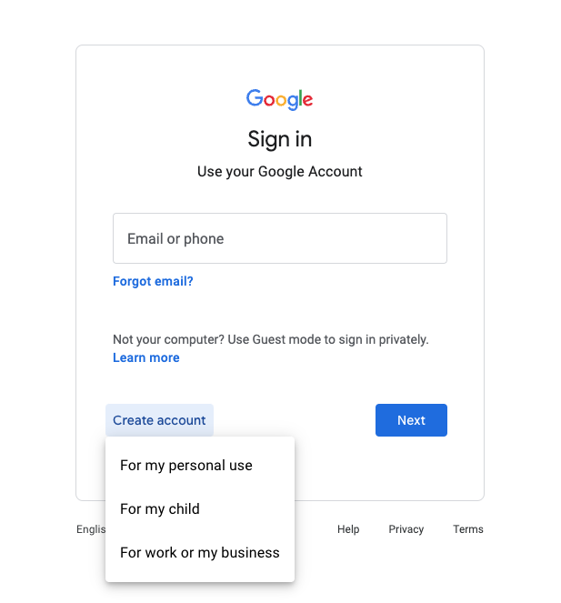 create google account sign up gmail.com